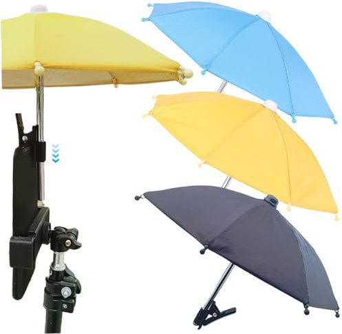 Jeorywoet Phone Umbrella 3Pcs Anti-Glare Phone Sun Shade Clip-on 11in Cellphone Umbrella Outdoor Phone Shade for Living Streaming Phone Accessories, Phone Shade
