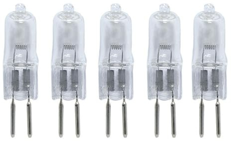 UGEFKMQ Kapsel Halogenlampe G5.3 12V 20W Kristallklare Halogen G5.3 12V 35W 50W 75W 100W Halogenlampe 2 Pin Warmweiß für Innenbeleuchtung Dimmbar 5PC 20W