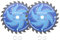 Kozelo 2pcs Circular Saw Blade - [6-1/2 Inch x 24 Teeth x 5/8 Inch Arbor] Tungsten Carbide Tipped Table Miter Saw Blades with 5/8 Inch to 1/2 Inch 3/8 Inch Washer Adapters | Blue