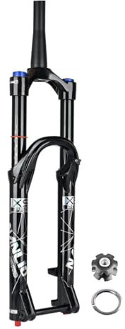 Fahrrad Federgabel 26/27,5/29 Zoll Mountainbikes Luftgabeln 1-1/2 Konische Fahrradgabeln Federweg 160mm 15*100mm Steckachse Scheibenbremse Vordergabel Zugstufeneinstellung(Tapered-manual,26)