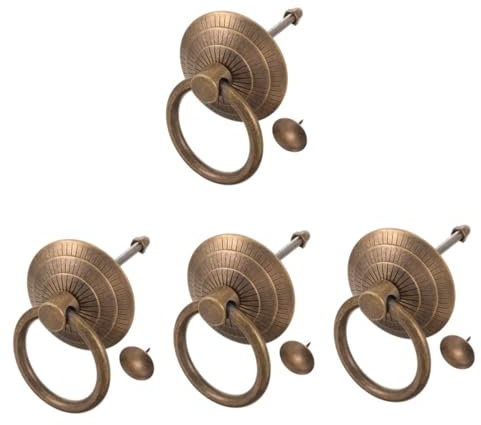 Artibetter 4pcs Antique Lion Door Knocker Handles for Doors Brushed Front Knocker