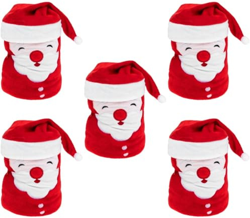 Zerodeko 5 Piezas De Muñeco De Nieve De Dibujos Animados Decoración De Calcetines De Navidad Chimenea De Navidad Bloques De Construcción De Navidad Bolsas De Navidad Juguete Franela