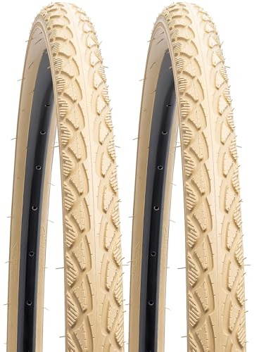 YunSCM 2Pcs Faltbare 28 Zoll Fahrradreifen 700x38C Mantel 40-622 Kompatibel 700x36C 700 x 38C 700x40C Stadt/Straße Reifen (Beige)