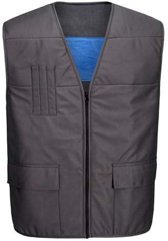 Portwest CV28 Cooling Vest Lightweight Breathable Workwear Quick Activation Reusable Eight Hour Cooling Mesh Fabric Three Pocket Functional Design