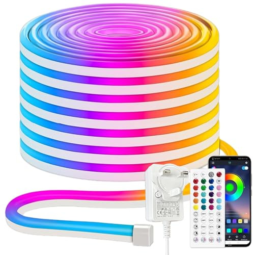 iNextStation Striscia luminosa LED Neon RGB da 10 m 24V,app e telecomando