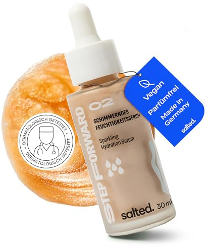 salted. Schimmerndes Feuchtigkeitsserum | 30ml | Mit Mikroalge, Aloe Vera & Betaine | Spendet Feuchtigkeit & verleiht natürlichen Glow | Glow-Serum für strahlenden Teint | Vegan | Ohne Mikroplastik