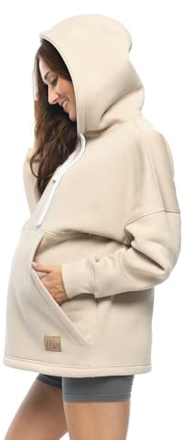 MijaCulture mammamode 2-i-1 amningströja och mammatröja, amningströja, Megan M021, Beige, L-XL