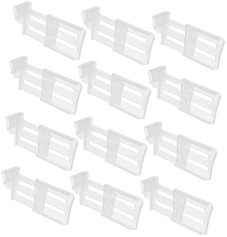IWOWHERO 12pcs Adjustable Refrigerator Side Door Dividers Fridge Partition Boards Telescopic Food Drawer Separators for Kitchen Storage