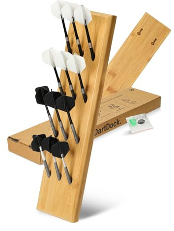 Dartpfeilhalterung DartDock aus Holz für 12 Pfeile - Wandhalterung Darts | Dartständer, Dartboard Zubehör, Spielzimmer, Echtholz, Steeldart, Softdart, Dartraum, stabil, ordentlich