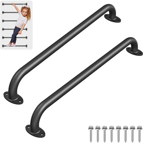 Dolibest Haltegriffe Kinder Klettergiffe Hangelgriffe 73cm/Ovale Schwarz