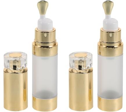 Ipetboom Botellas Dispensadoras de Crema para Ojos 15 Ml con Aplicador Masajeador de Silicona, Envases Rellenables a Prueba de Fugas para Cuidado Facial y Viajes, Pack 2 Unidades