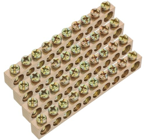 HEATSHAKING 4 Pezzi Terminale di Messa Terra in Rame per Quadri Elettrici Morsetto Conduttore in Rame Resistente e Compatto per Impianti di Distribuzione