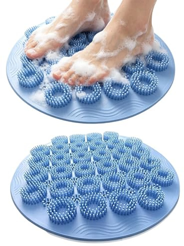 Skrubbsmatta för dusch, fötter och rygg 2-pack halkfri badrumsrengöringsset | Skrubber I Duschen för spa kroppsrengöring och hudmassage vägg badrum fötter
