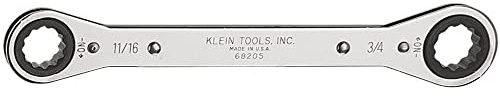 KLEIN TOOLS Ratcheting Box Wrench 11/16 x 3/4-Inch