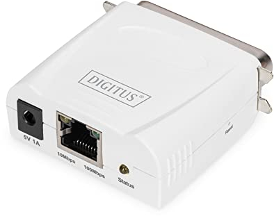 Digitus DN13001 Print Server di Rete con Una Porta Rj45 10/100 Mbps per Stampanti Centronics Parallele 36 Poli