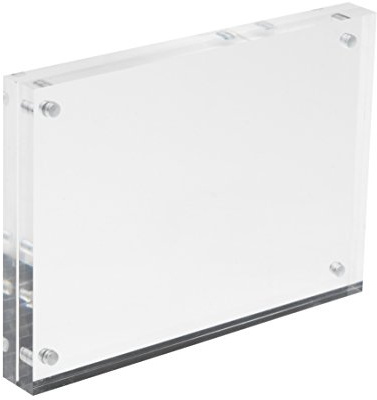 DIN A6 (105x148mm) Fotorahmen magnetischer Bilderrahmen Acrylglas | 15mm Gesamtstärke, Freistehend für DIN A6 Postkarten & Fotogröße, Glasklares Acrylglas, UV-stabil, massiver Rahmen