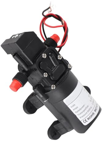 Pompe à eau auto-amorçante à membrane 12 V, pression max. 115 psi, débit 5 l/min, avec pieds de montage en caoutchouc