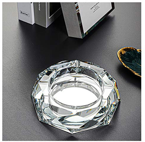 Aschenbecher Kristallglas-Aschenbecher, Haushalts-Wohnzimmer-KTV mit vier Rillen, kann for Platzieren von Zigaretten-Aschenbechern verwendet werden (schwarz/gold/silber) Aschenbecher Zigarette(Silver)