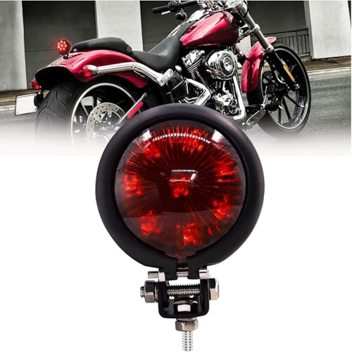 Biqing 1PC Redonda Luz Trasera de Motocicleta,Universal 12V Trasera LED Modificada para Motocicleta Rojo Luz de Freno Stop Luces de Moto