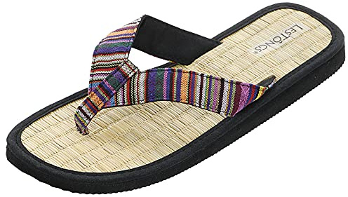 Japanwelt Zimtlatschen LesTôngs Karafuru - offene Zimtsandalen mit Zehensteg für Damen - leichte & gesunde Zimtsohle, Zehentrenner mit Zimt, bunte Zehensandale