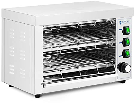 Royal Catering Tostiera Elettrica Piastra per Panini RCPES-340 (Timer 0-30 min, 3150 W, Acciaio Inox)