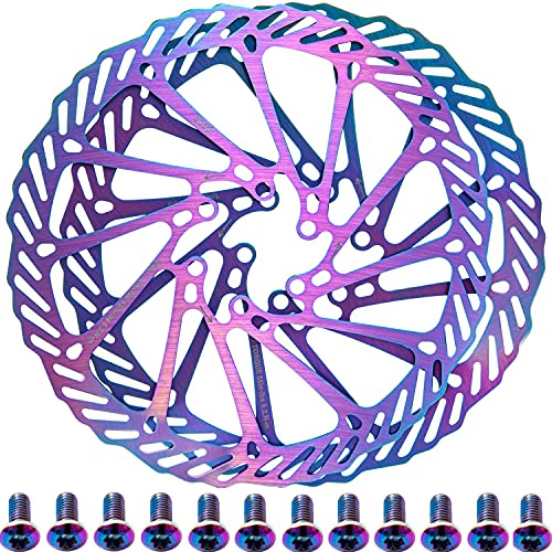 YBEKI Rotor Disque Frein Vélo CNC 160/180mm - Acier Inoxydable 420 Martensitique, 12 Vis Titane, Dissipation Thermique Brevetée, Certifié EN14766 (VTT/Road/BMX) - 2 Pièces + Boulons