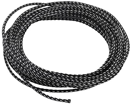 Aicosineg Manicotto flessibile intrecciato in PET da 4,9 m, larghezza 0,3 cm, guaina e organizer in rete metallica flessibile, per TV, audio, PC, cavi da animali domestici, colore argento