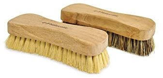 Naturolic All-Natural Wooden Scrub Brush Set | Wooden Handle | Tampico and Palmyra bristles | Eco Friendly Cleaning Products | Pack of 2