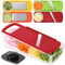 Geedel Mandoline Vegetable Slicer, 4 in 1 Multi-Function Mandoline Slicer Vegetable Cutter, Potato Slicer for Veggie Fruit Cheese Red