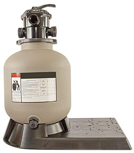 Rx Clear 19” Sand Filter for Above Ground Swimming Pool | Multi-Port Valve System | Long Base for Standard Pumps | Filters Pools Up to 21,000 Gallons | 175 lbs. Sand Capacity