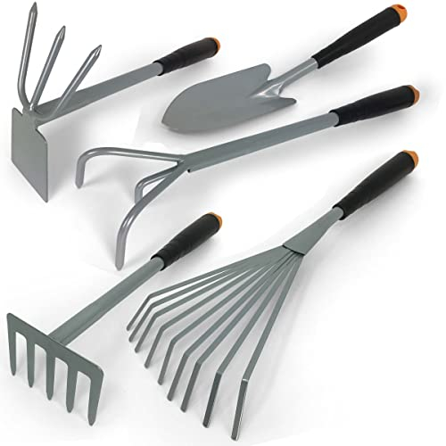Gravidus 5-teiliges Gartenwerkzeugset für kleine Gärten, langlebiges Gartenset mit ergonomischen Griffen, effiziente Gartenarbeit für Balkon und Terrasse