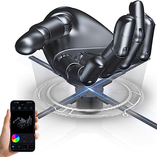 HAVisikr Ventola con ologramma 3D, risoluzione 2000 x 1444px, 722 perline LED HD, supporto video olografico per proiettore pubblicitario, app, Bluetooth Audio+WiFi (62 cm, 16 G)