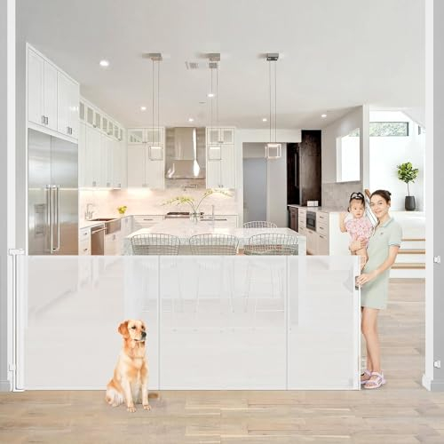 Treppenschutzgitter Türschutzgitter Ausziehbar 0-300 cm,Baby Absperrgitter Schutzgitter Treppe für Kinder,Katzen und Hunde,Geeignet für Innen Außenbereich (300cm/weiß)