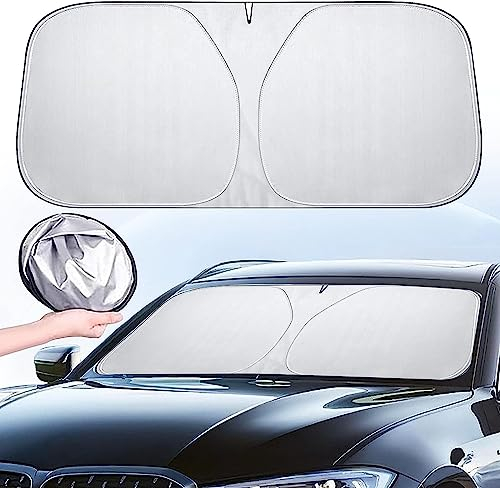 Windschutzscheiben-Sonnenschutz für VW Tiguan 2010-2016, Wärmeisolierung Frontscheibenabdeckung, Faltbarer Auto Frontscheibe Sonnenblende, UV-Schutz,Silver