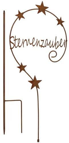 matches21 Gartenstecker STERNENZAUBER in Rost-Optik - Rost Deko für den Garten aus Metall - Gartendeko für Draußen Winterdeko 32 x 115 cm