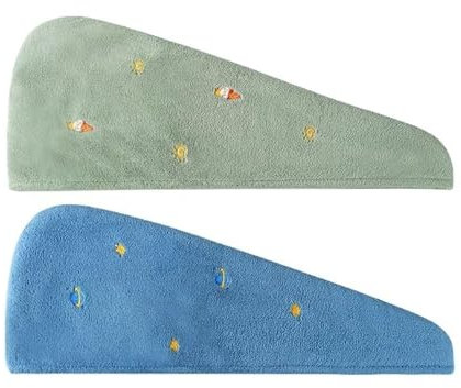 ZONTO Towel Hair 2 Stücke Haare Trocknungskappe Frauen Doppelschicht Verdickte Wasserabsorben Schnell Trocknend Turban Trockenhaar Duschkappe-R