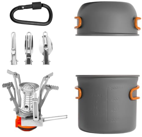 ZONADAH Utomhus camping picknick porslinsset 1–2 personer camping köksredskap spis ultralätt camping köksredskap utomhus porslin kruka campingutrustning tillbehör
