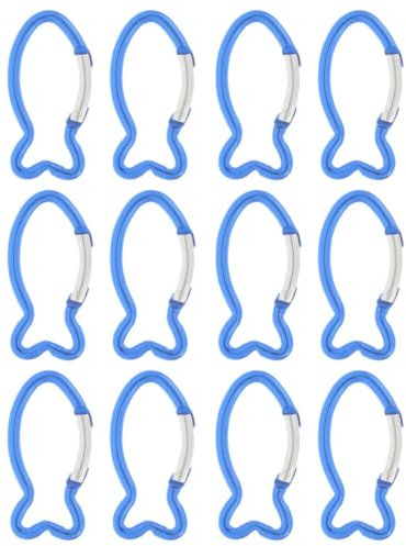 BESPORTBLE 12pezzi Moschettoni Forma Di Pesce Per Arrampicata e Attività Outdoor Ganci Leggeri e Durevoli Per Escursionismo e Campeggio