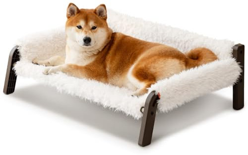 MEWOOFUN Sofá cama elevada elevada para perros – 87 x 63 x 28 cm, cama transpirable para mascotas con funda extraíble lavable, camas para perros grandes y medianos con parte inferior antideslizante