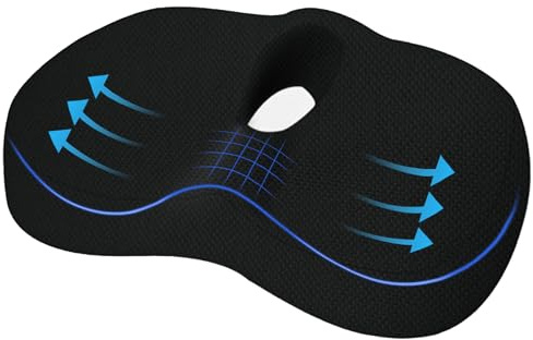 Movstriker Donut Cushion for Hemorrhoids, Doughnut Cushion with Scientific Center Hole & U-Shaped Cutout, Non-Slip Memory Foam Coccyx Cushion Pain Relief for Pelvic Floor, Pressure Sores, Pregnancy