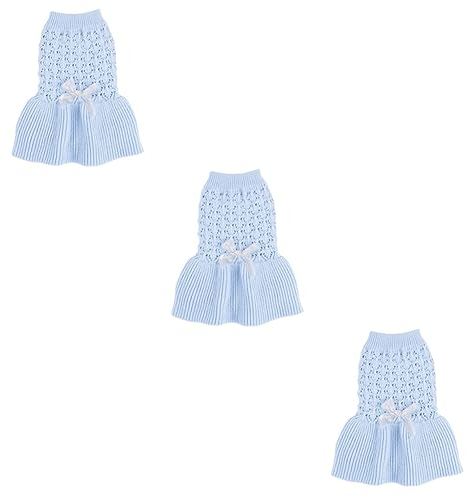 YARNOW 3stücke Pet Dog Cat Frühlingspullover Niedliches Zwei-Bein-Outfit Wolle Für Kleine Hunde Und Katzen Blau XXS Und Für Alltag Und