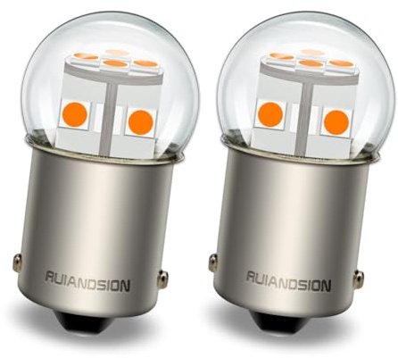 Ruiandsion BA15S 1156 7506 Bombillas LED Amarillas para Automóvil 6-30V, Ideales para Luces Traseras, Luces de Freno, Interior de RV y Luces de Estacionamiento, Sin Polaridad