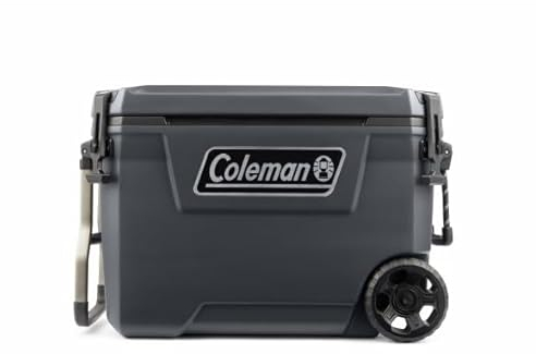 Coleman Convoy 65QT Ghiacciaie rigido isolato con ruote, 66 L, Mantiene il freddo fino a 5 giorni, Isolamento completo in schiuma, Frigorifero portatile grande