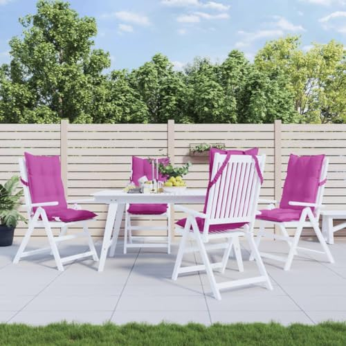 Homgoday Hochlehner-Auflagen 4 STK. Gartenstuhlauflagen Sitzauflagen Stuhlauflagen Sitzpolster Sitzkissen für Garten Balkon Camping Stuhl Rosa Oxford-Gewebe