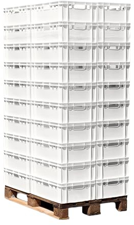 Logiplast Palette E2-Kisten 60x40x20 Fleischkiste Lagerkiste Metzgerkiste - 40 Stück in weiß