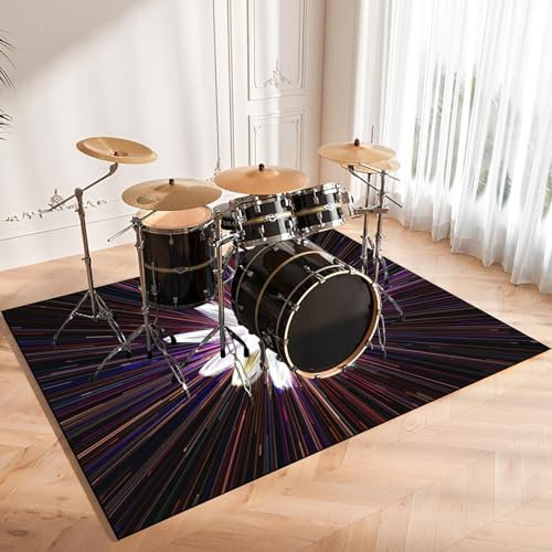 Drum Teppich Schlagzeug Teppich Schallschutzmatte Schallschutz Teppich Trommelteppiche Akustik Trommel Teppiche für Bass Drum Snare Elektronische schlagzeugteppich Instrumente Teppich 100 x 80 cm