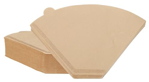 QUARKZMAN 200 pcs 4 Cône Café Filters, Dimension 103 Jetable Papier Percolateur Café Filtres Naturel Non Blanchi Bois Fibre,Adapté pour Pour Over Café Filtre Goutte-à-goutte Marron