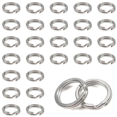 TOAOB 100pcs Anneaux Fendus de 8 mm Anneaux de Porte-Clés en Acier Inoxydable Connecteurs à Double Boucle pour Fabrication de Loisirs Lréatifs Bijoux Fixation et Clés de Voiture Fabrication Artisanale