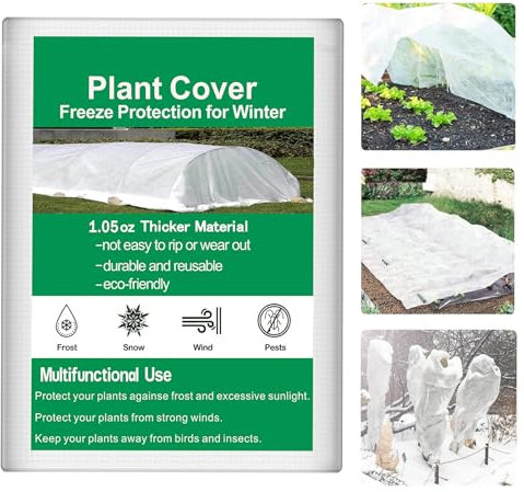 Trlyane Plant Fleece Frost Protection 2M x 10M, Garden Fleece, Frost Cloth Blanket Floating Row Cover Garden Fabric for Winter Outdoor Plants Vegetables,Summer Overheat Prevention and Insects Barrier