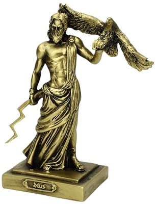 Zeus-Statue, griechisch-römischer Gott, Mythologie, handgefertigte Skulptur, 20 cm